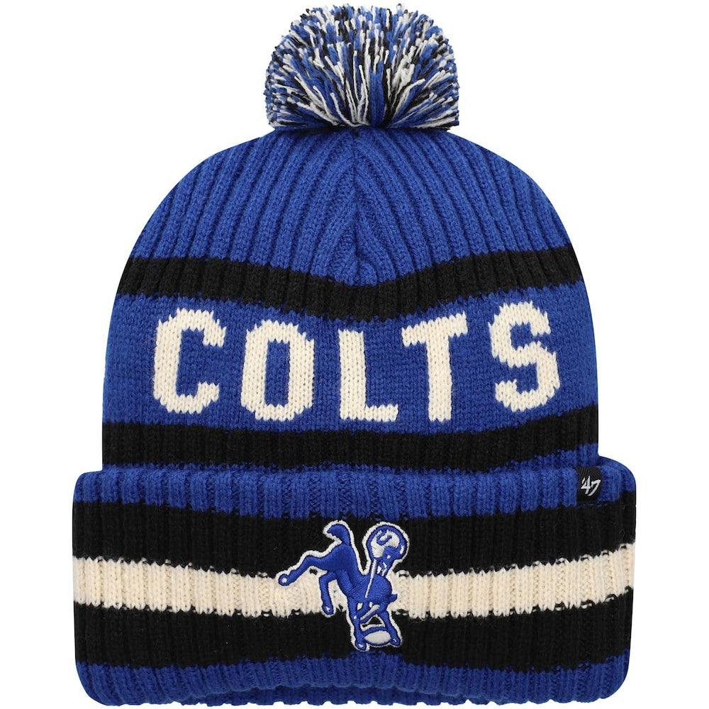 Indianapolis Colts '47 Bering Cuffed Knit Hat with Pom - Royal Hats