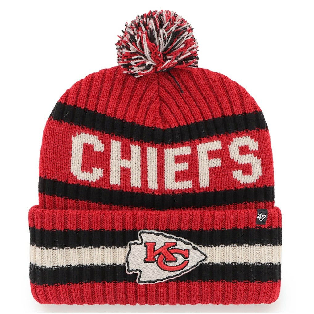 Kansas City Chiefs '47 Bering Cuffed Knit Hat with Pom - Red Hats