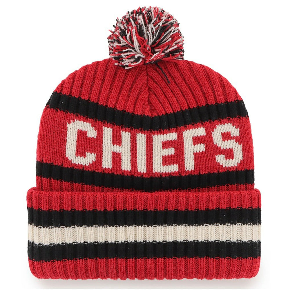 Kansas City Chiefs '47 Bering Cuffed Knit Hat with Pom - Red Hats