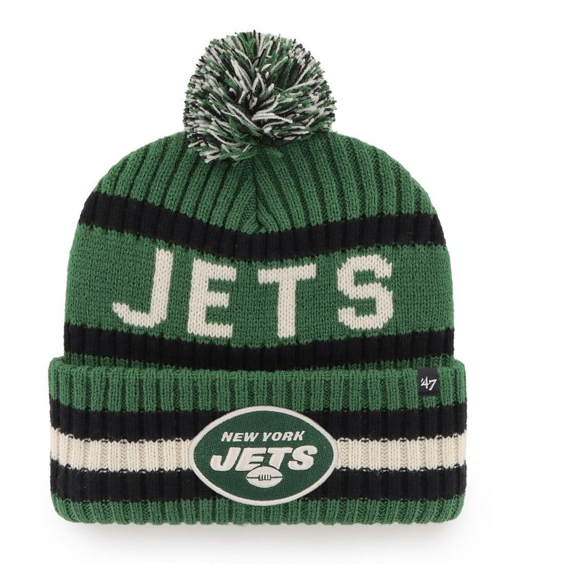 New York Jets '47 Bering Cuffed Knit Hat with Pom - Green Hats