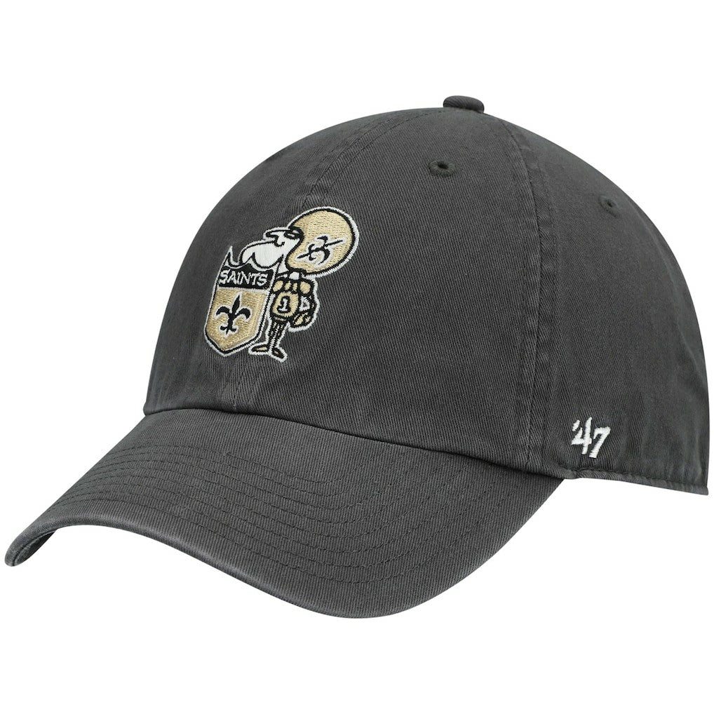 New Orleans Saints '47 Clean Up Adjustable Hat - Charcoal Hats