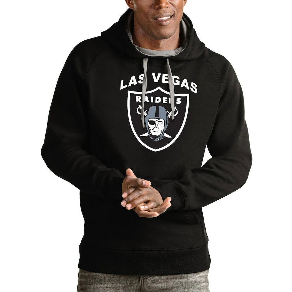 Las Vegas Raiders Antigua Team Victory Pullover Hoodie - Black Hoodies