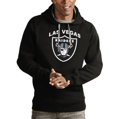 Las Vegas Raiders Antigua Team Victory Pullover Hoodie - Black Hoodies