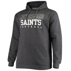 New Orleans Saints Big & Tall Practice Pullover Hoodie - Heathered Charcoal Hoodies