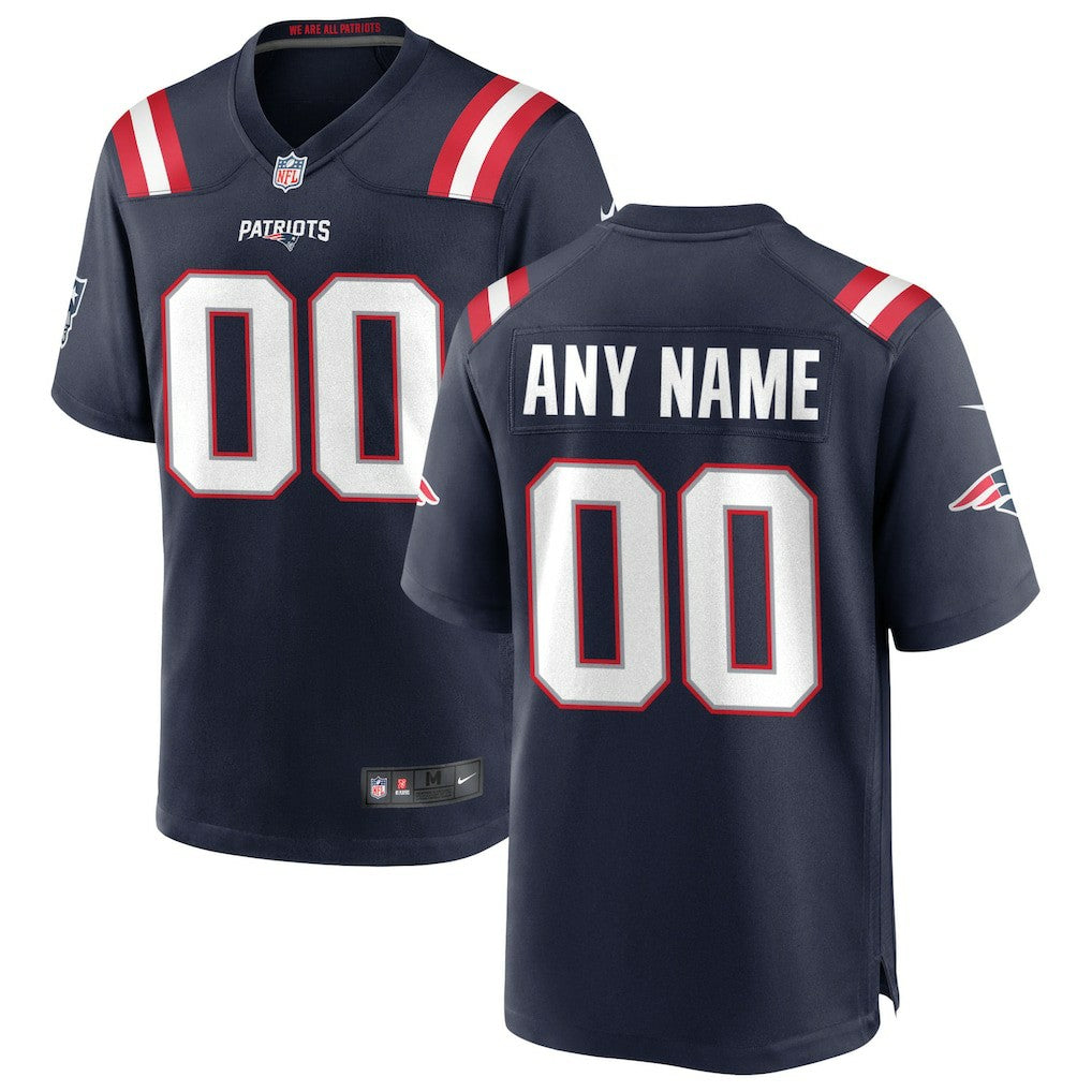 New England Patriots Custom Game Jersey - Navy Jerseys