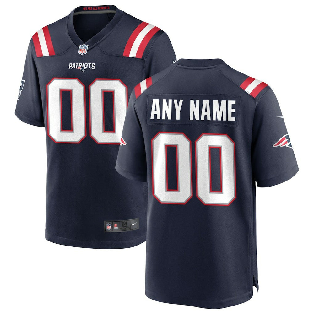New England Patriots Custom Game Jersey - Navy Jerseys