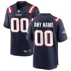 New England Patriots Custom Game Jersey - Navy Jerseys