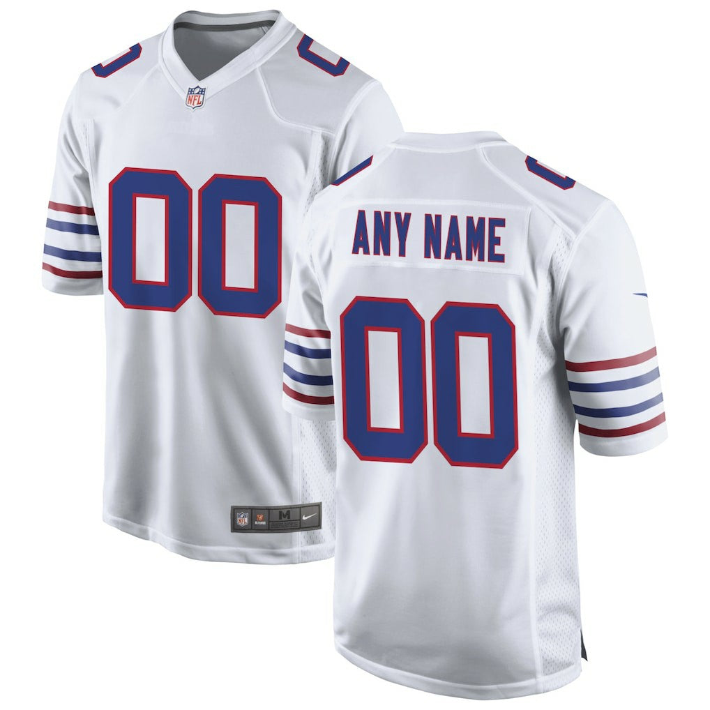 Buffalo Bills Alternate Custom Game Jersey - White Jerseys