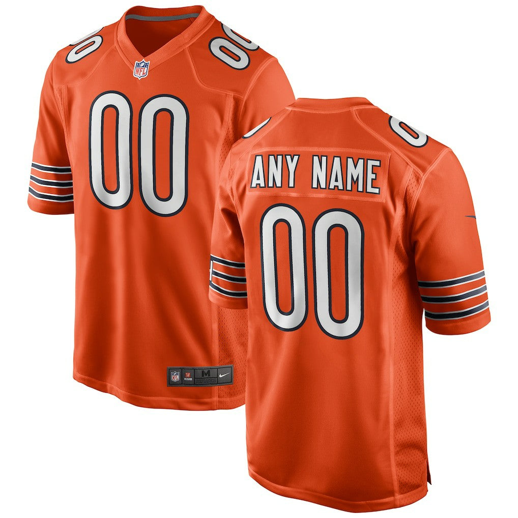 Chicago Bears Alternate Custom Game Jersey - Orange Jerseys