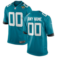 Jacksonville Jaguars Custom Team Game Jersey - Teal Jerseys