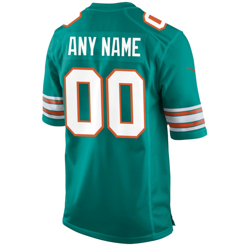 Miami Dolphins Alternate Custom Game Jersey - Aqua Jerseys