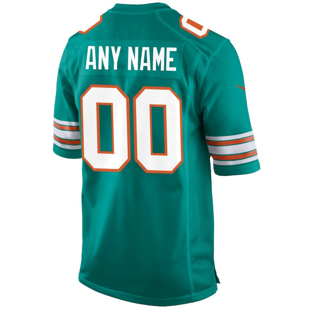Miami Dolphins Alternate Custom Game Jersey - Aqua Jerseys