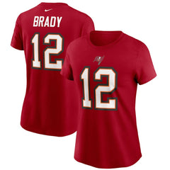 Tom Brady Tampa Bay Buccaneers Women's Name & Number T-Shirt - Red T-shirts