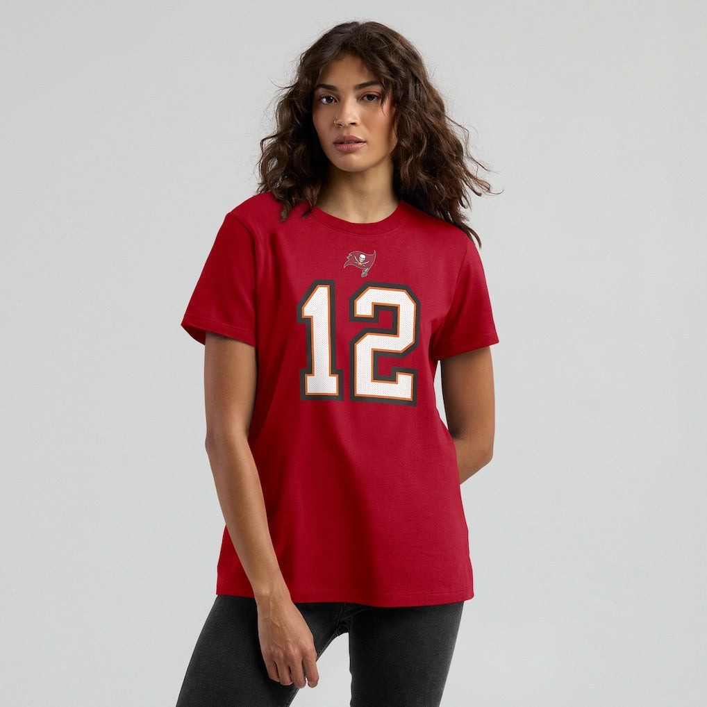 Tom Brady Tampa Bay Buccaneers Women's Name & Number T-Shirt - Red T-shirts