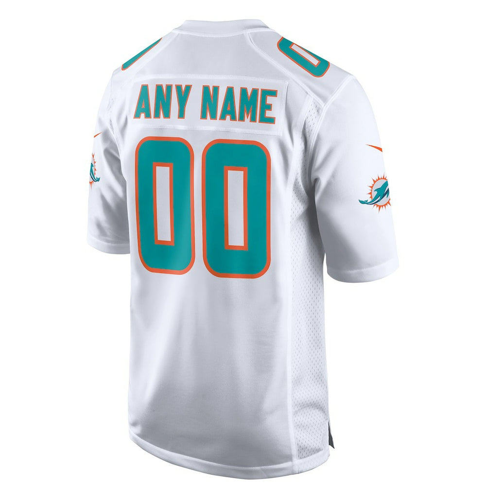 Miami Dolphins Custom Game Jersey - White Jerseys