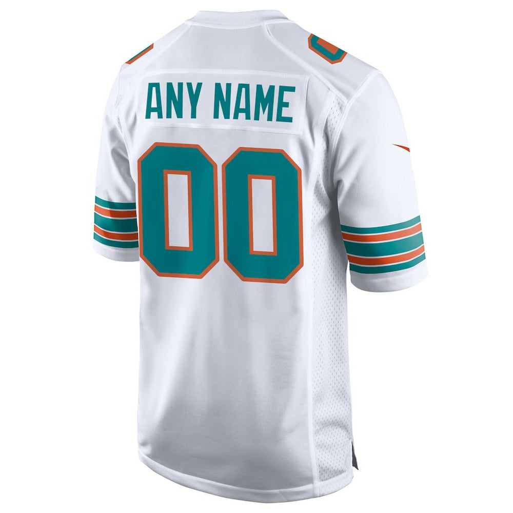 Miami Dolphins Alternate Custom Game Jersey - White Jerseys