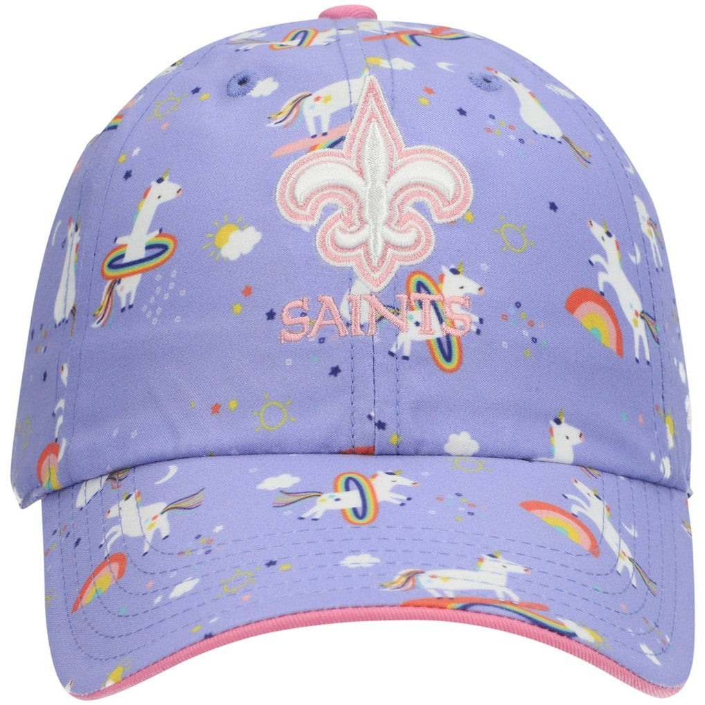 New Orleans Saints '47 Girls Preschool Unicorn Clean Up Adjustable Hat - Purple Hats
