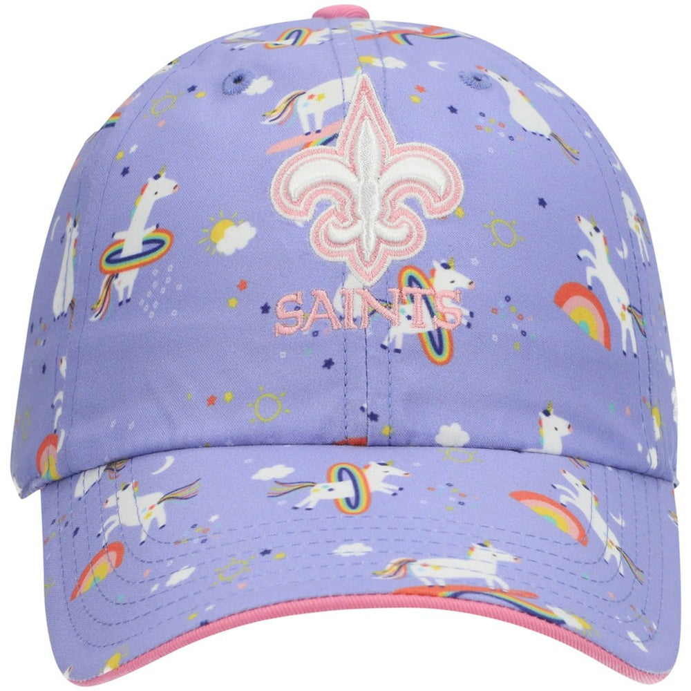 New Orleans Saints '47 Girls Preschool Unicorn Clean Up Adjustable Hat - Purple Hats