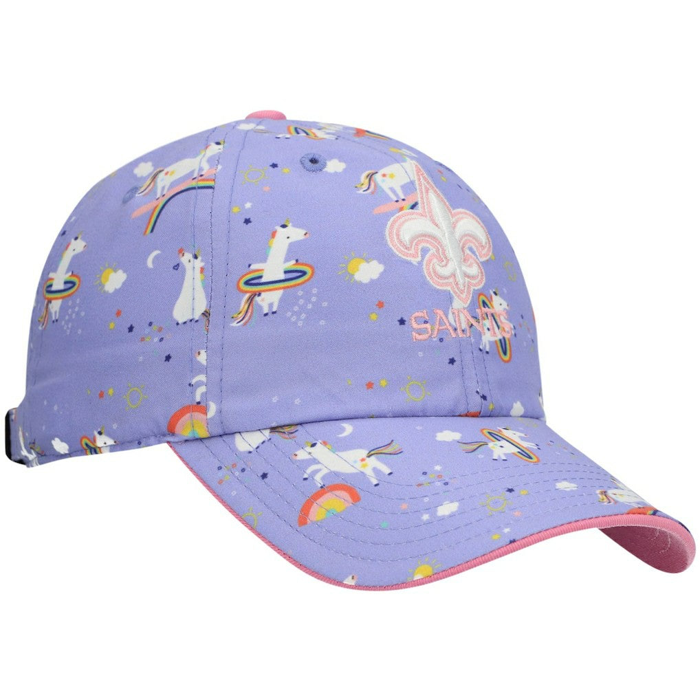 New Orleans Saints '47 Girls Preschool Unicorn Clean Up Adjustable Hat - Purple Hats