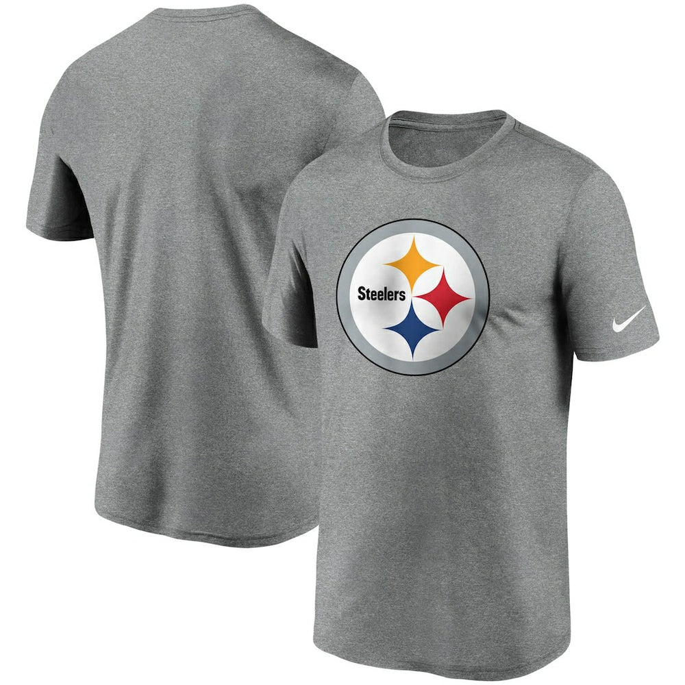 Pittsburgh Steelers Logo Essential Legend Performance T-Shirt - Heathered Charcoal T-shirts