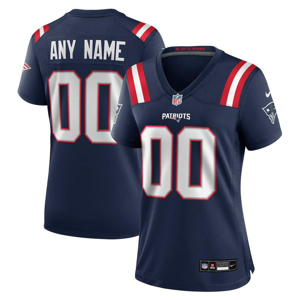 New England Patriots Women's Custom Game Jersey - Navy Jerseys
