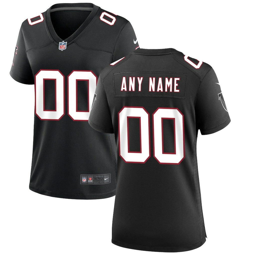 Atlanta Falcons Women's Throwback Custom Game Jersey - Black Jerseys