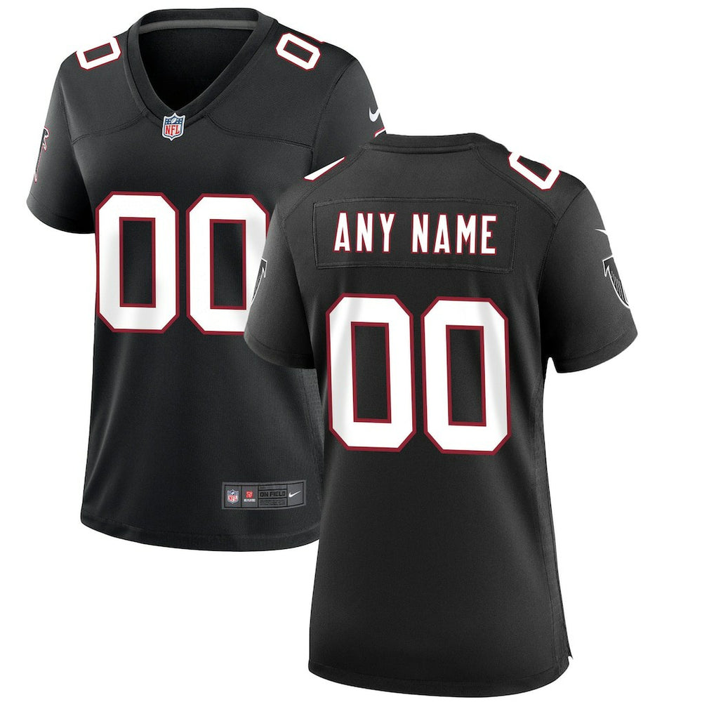 Atlanta Falcons Women's Throwback Custom Game Jersey - Black Jerseys