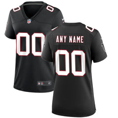 Atlanta Falcons Women's Throwback Custom Game Jersey - Black Jerseys