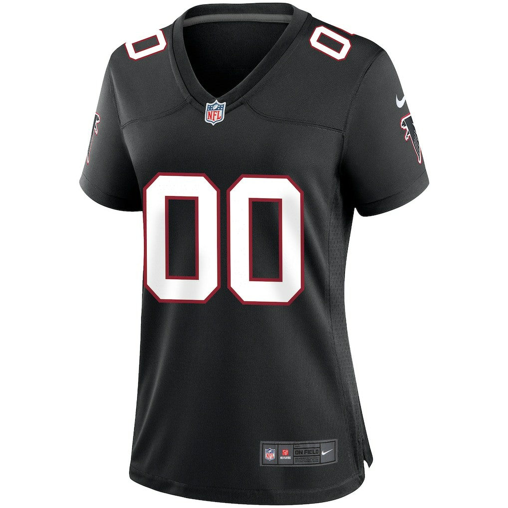 Atlanta Falcons Women's Throwback Custom Game Jersey - Black Jerseys