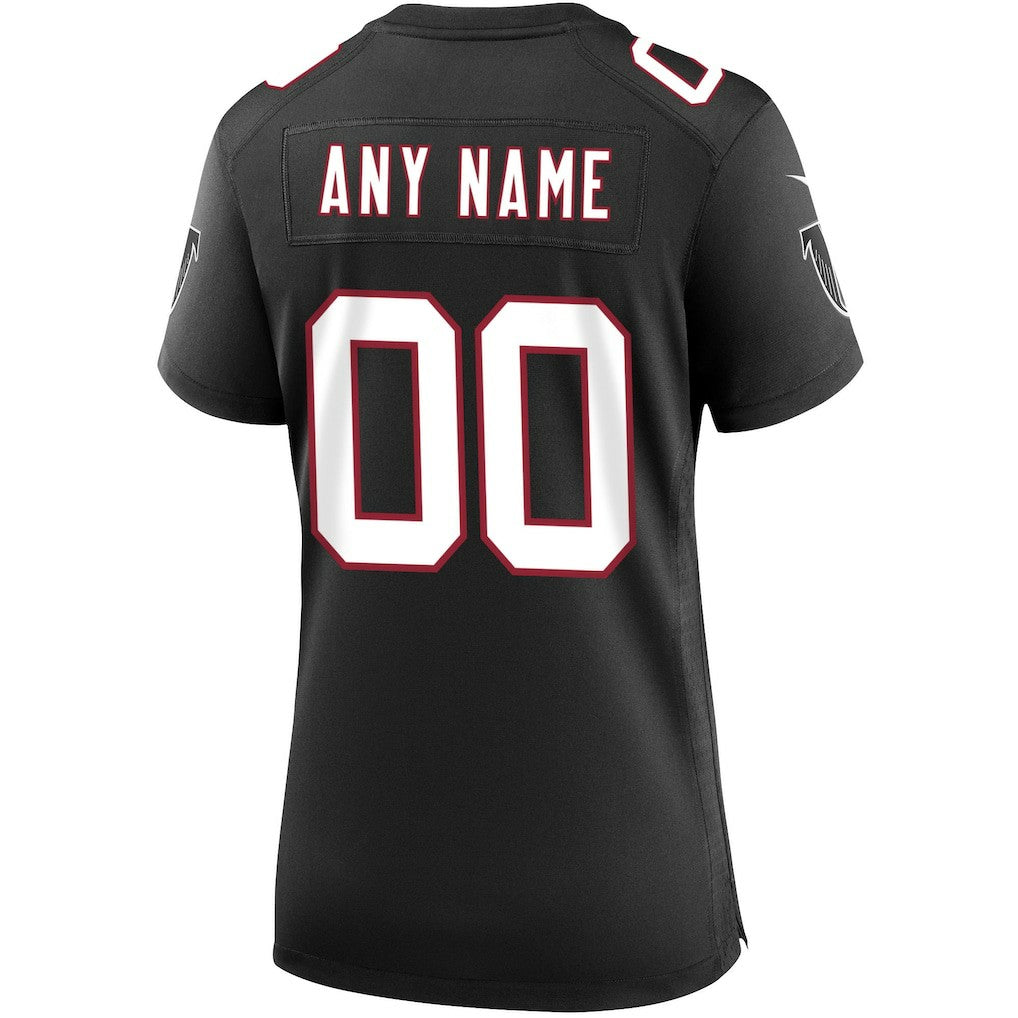 Atlanta Falcons Women's Throwback Custom Game Jersey - Black Jerseys
