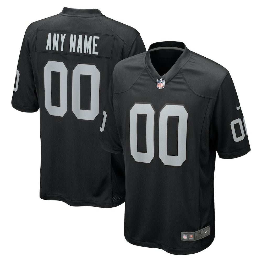 Las Vegas Raiders Youth Custom Game Jersey - Black Jerseys