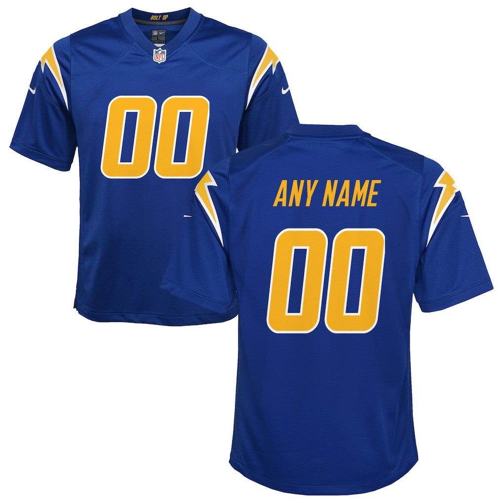 Los Angeles Chargers Youth Alternate Custom Game Jersey - Royal Jerseys