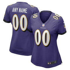 Baltimore Ravens Women's Custom Game Jersey - Purple Jerseys