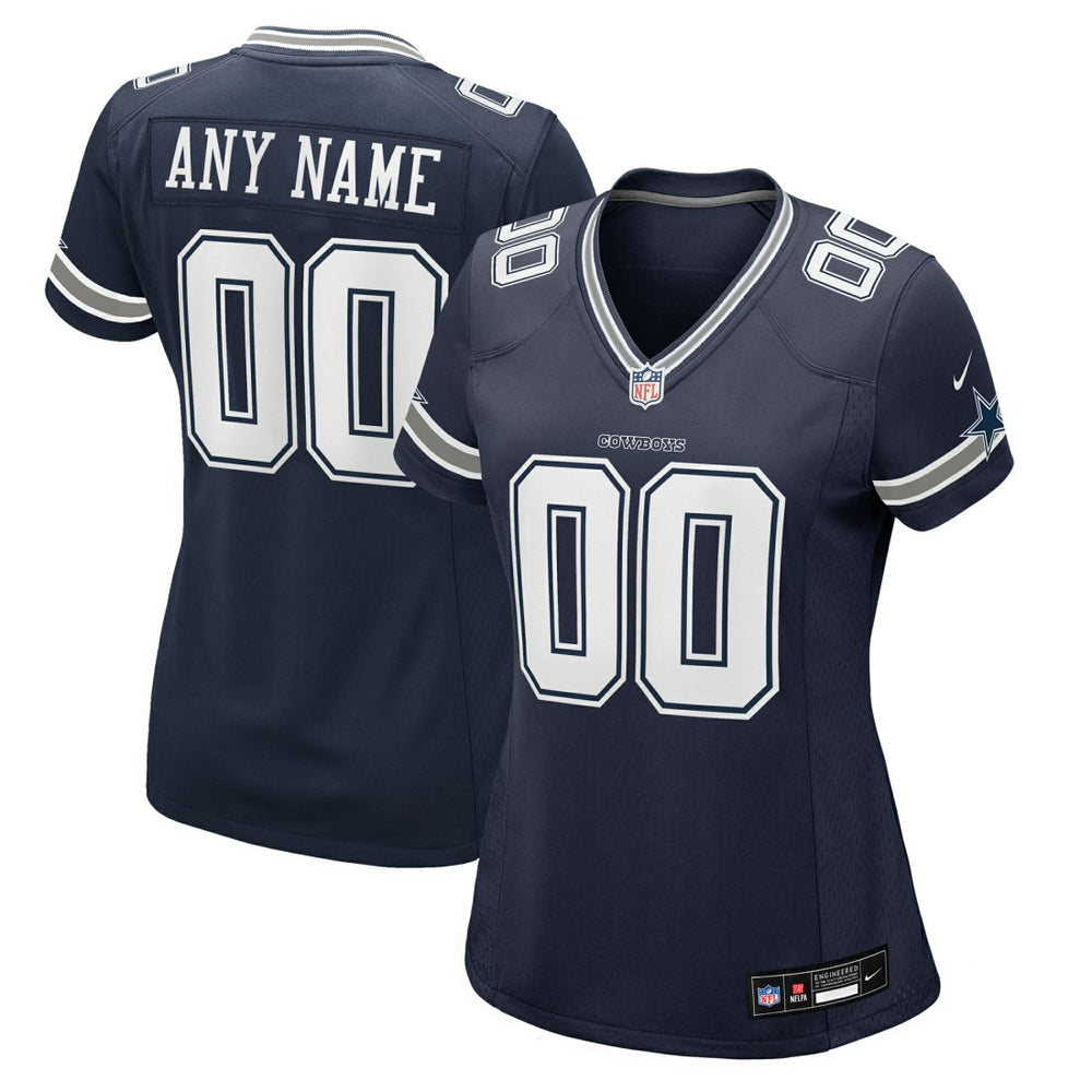Dallas Cowboys Women's Custom Game Jersey - Navy Jerseys
