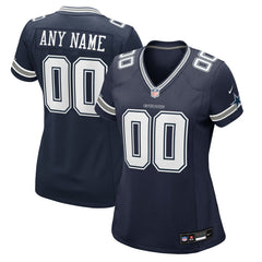 Dallas Cowboys Women's Custom Game Jersey - Navy Jerseys