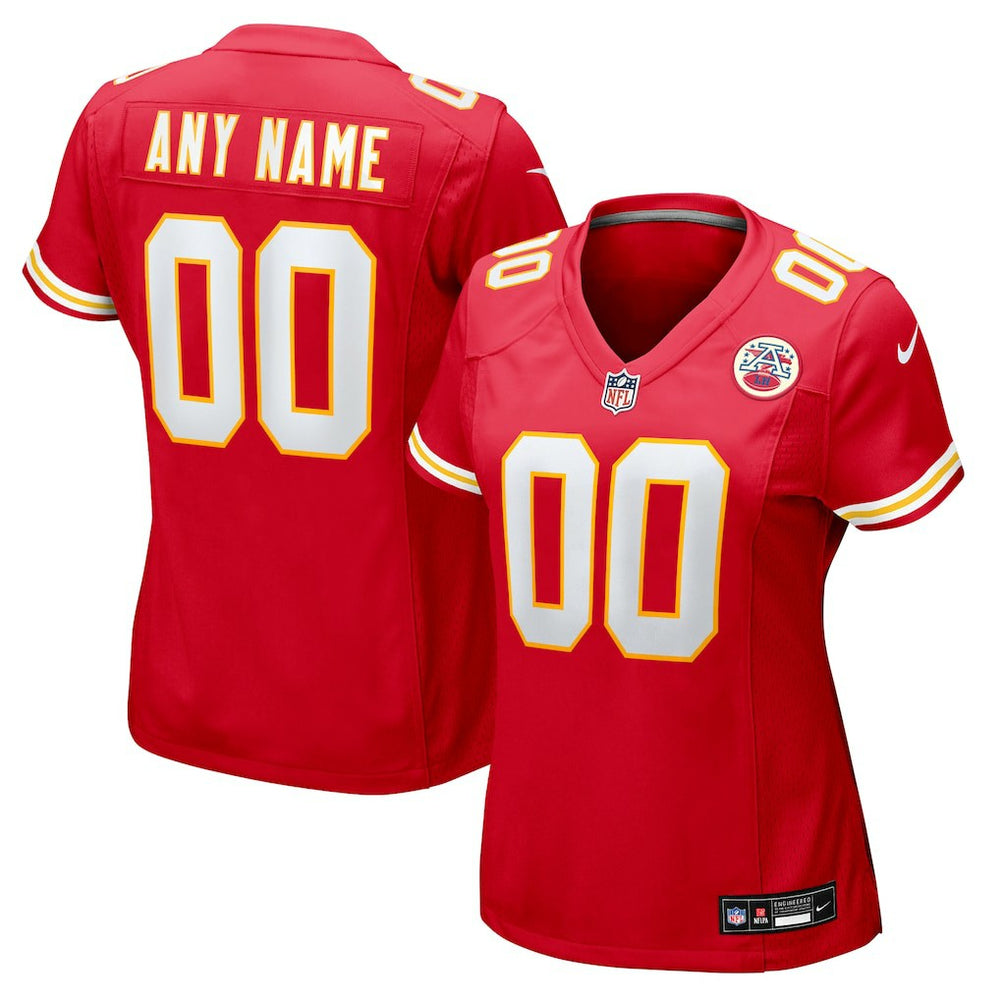 Kansas City Chiefs Women's Custom Game Jersey - Red Jerseys