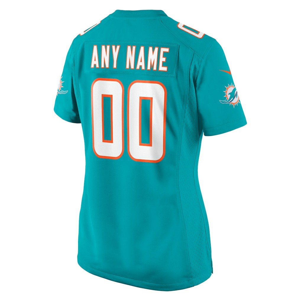 Miami Dolphins Women's Custom Game Jersey - Aqua Jerseys