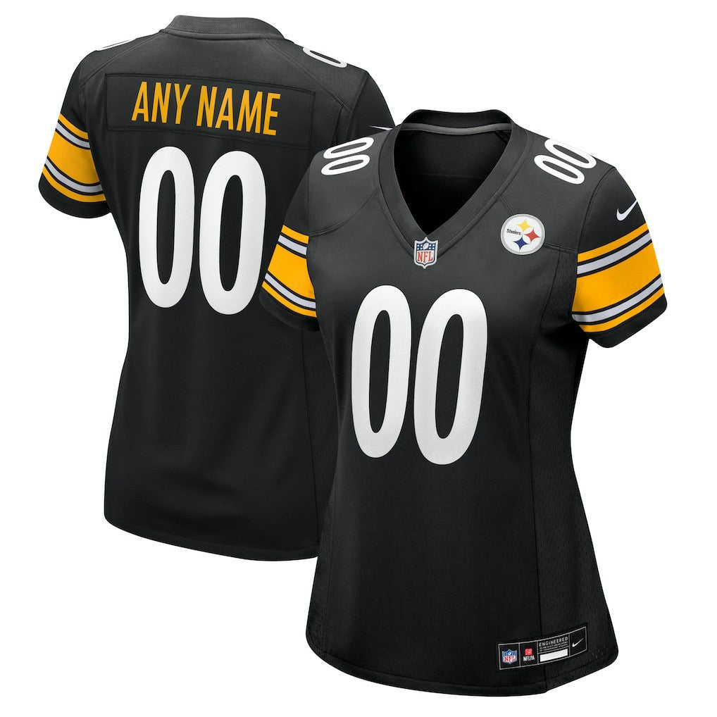 Pittsburgh Steelers Women's Custom Game Jersey - Black Jerseys