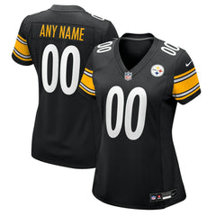 Pittsburgh Steelers Women's Custom Game Jersey - Black Jerseys