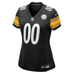Pittsburgh Steelers Women's Custom Game Jersey - Black Jerseys