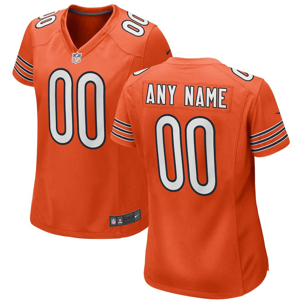 Chicago Bears Women's Alternate Custom Game Jersey - Orange Jerseys