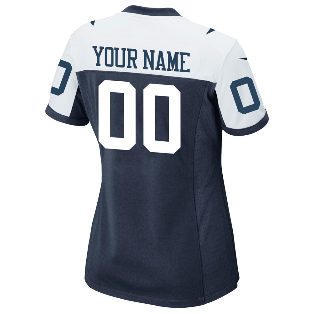 Dallas Cowboys Women's Alternate Custom Game Jersey - Navy Jerseys