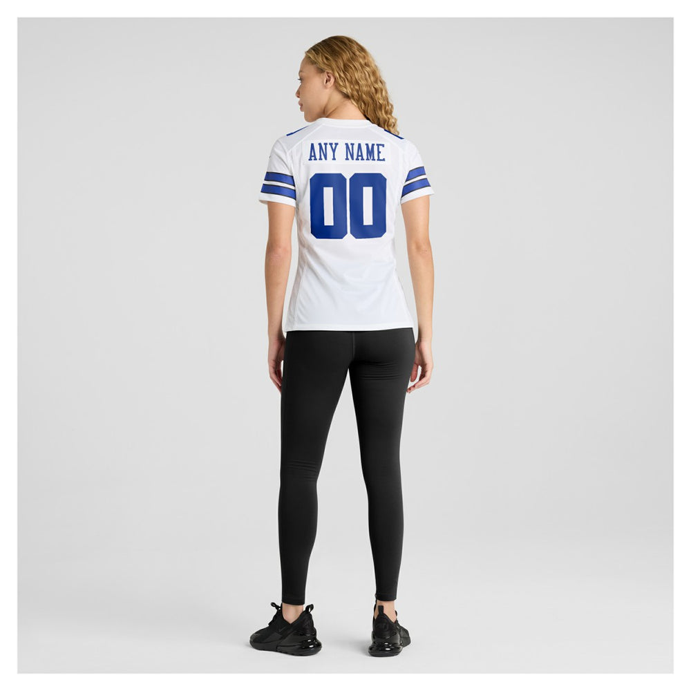 Dallas Cowboys Women's Custom Game Jersey - White Jerseys