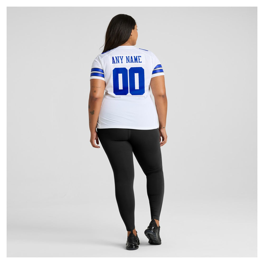 Dallas Cowboys Women's Custom Game Jersey - White Jerseys