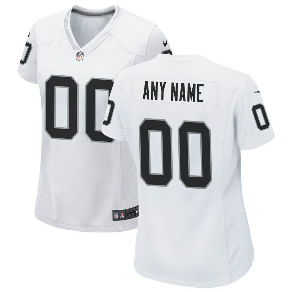 Las Vegas Raiders Women's Custom Game Jersey - White Jerseys