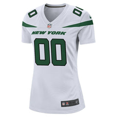 New York Jets Women's Custom Game Jersey - White Jerseys