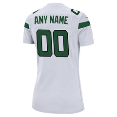 New York Jets Women's Custom Game Jersey - White Jerseys