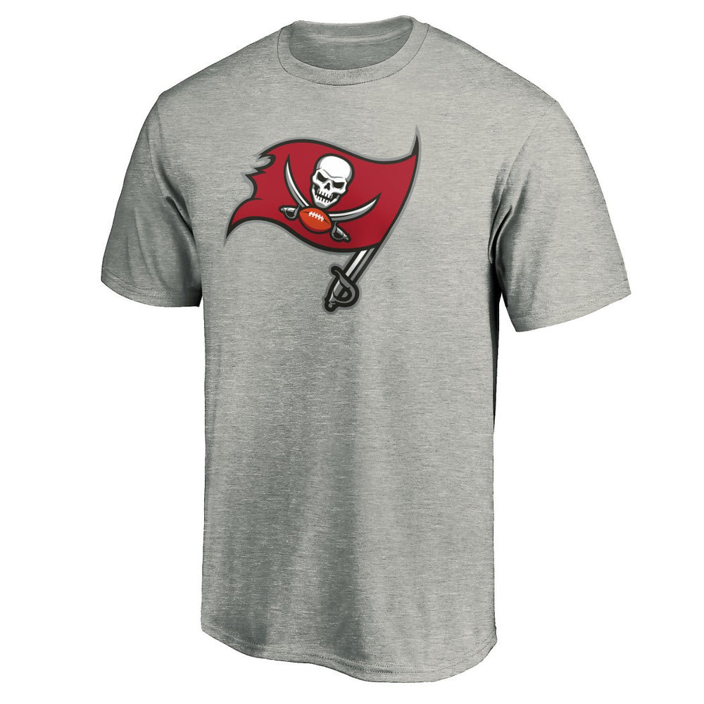 Tampa Bay Buccaneers Primary Logo T-Shirt - Heather Gray T-shirts