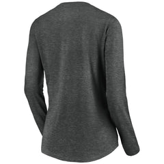 Tampa Bay Buccaneers Women's Primary Logo Long Sleeve V-Neck T-Shirt - Heather Gray T-shirts