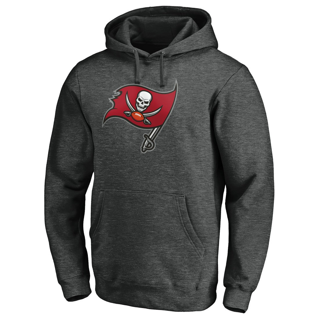 Tampa Bay Buccaneers Primary Logo Pullover Hoodie - Heather Charcoal Hoodies